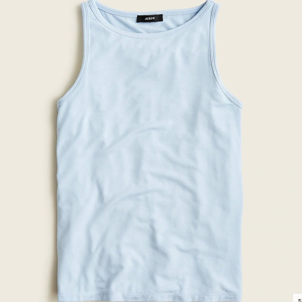 JCREW Women's FormKnit Suiting Shell Tank, Gentle Sea Blue, Size M, NWT!